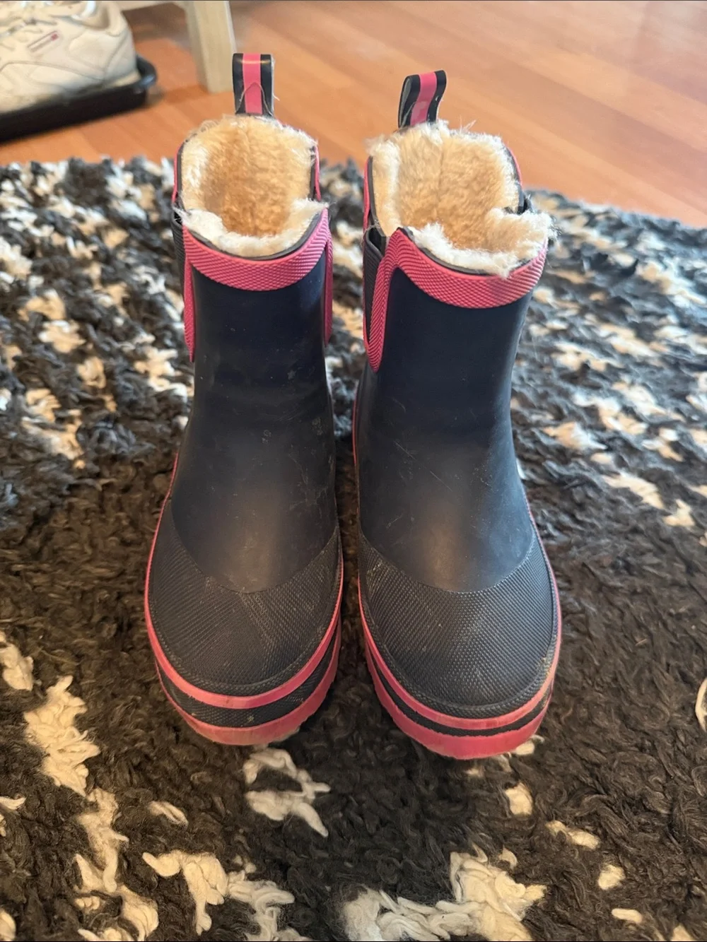 Kids Waterproof Winter Boots with Pink Trim